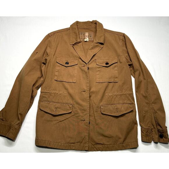J CREW  Brigadier Utility Jacket Coat Tan Khaki Military Field L - Picture 3 of 11